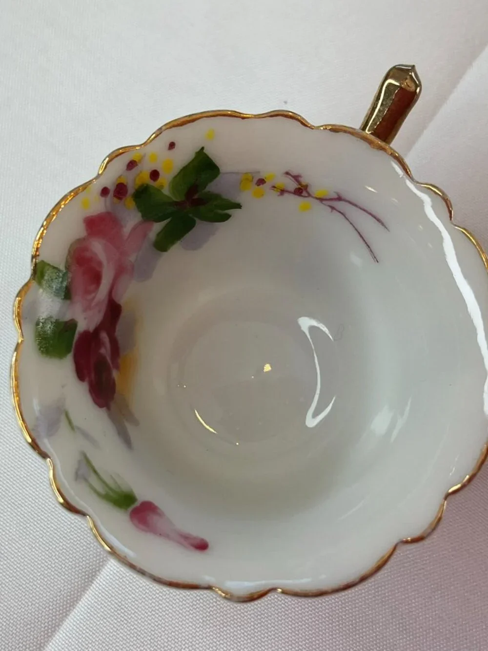 Vintage Miniature Japanese Hand Painted Cup & Saucer Set Cottage Dollhouse Tea‎